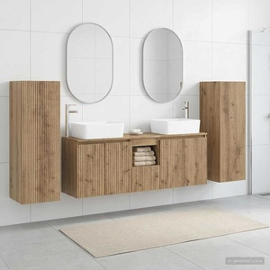 vidaXL Комплект мебели за баня 5 бр. Дъб артизан 33 x 34, 5 x 100 см (3406002)