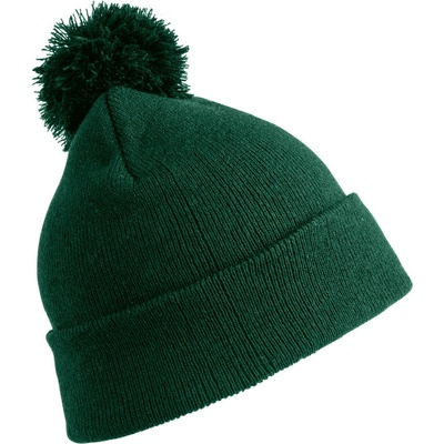 Result Headwear Čepice s bambulí RC 028J, dětská COT28028J54099-bottle gree Zelená lahvově