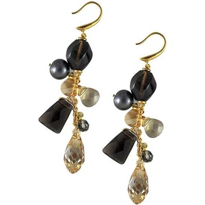 Dannyra Обици с позлата, кварц и Swarovski камъни Dannyra Jewels