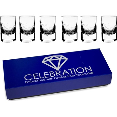Bohemia Crystal Sklenice panákovky galaxie Swarovski Preciosa 6 x 30 ml