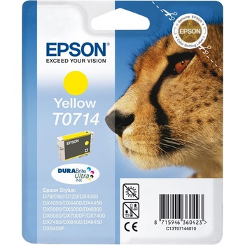 Epson Оригинален мастилен картридж Epson Жълт T0714 за D78|DX4000|4050|5000|5050|6000|6050|7000F "C13T07144011 (C13T07144011)