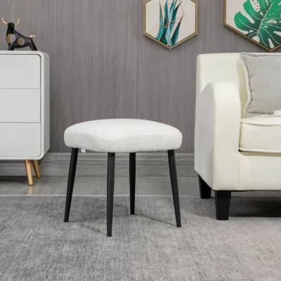 HOMCOM Čtvercový taburet 42x42x47 cm | krémový