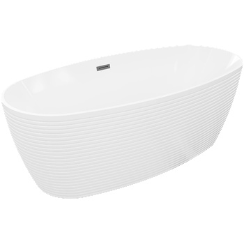 Mexen Lira свободно стояща вана модел 170 x 80 см, бяла, преливник gun gray четка - 52831708000-66 (52831708000-66)