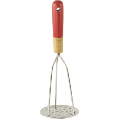 Pebbly Преса за картофено пюре NBA087, 30 см, неръждаема стомана / бамбук, червен, Pebbly (PEBB3760132812076)