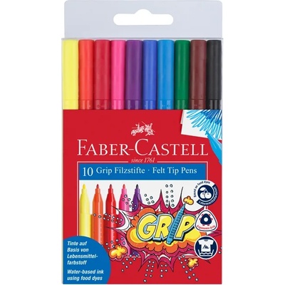 Faber-Castell Флумастери Grip, 10 цвята (O1010180165)
