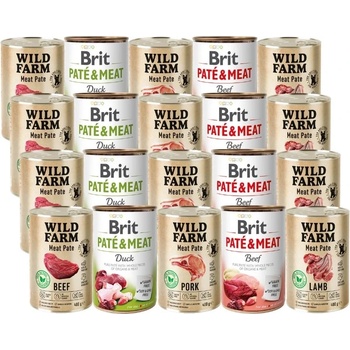 Brit PATE & MEAT + WILD FARM Пастет с различни вкусове 20x400г