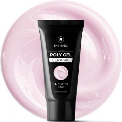 Enii Nails Glitter Poly gel Ceramic 14 Glitter Pink 30 ml