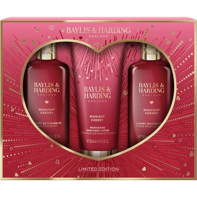 Baylis & Harding Midnight Cherry pena do kúpeľa 300 ml + sprchový krém 300 ml + telové mlieko 200 ml