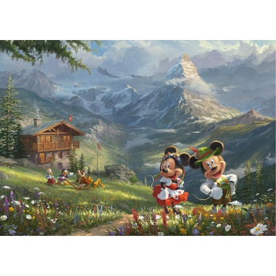 Schmidt Spiele - Puzzle KInkade: Mickey and Minnie in the Alps - 1 000 piese