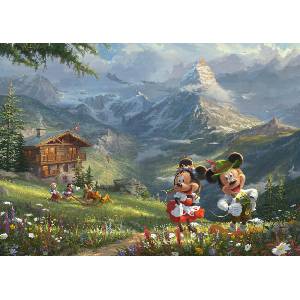 Schmidt Spiele - Puzzle KInkade: Mickey and Minnie in the Alps - 1 000 piese