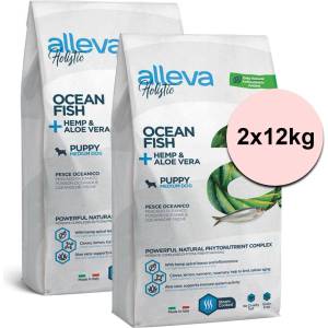 Alleva HOLISTIC кучешка океанска риба за кученца среден размер 2 x 12 кг