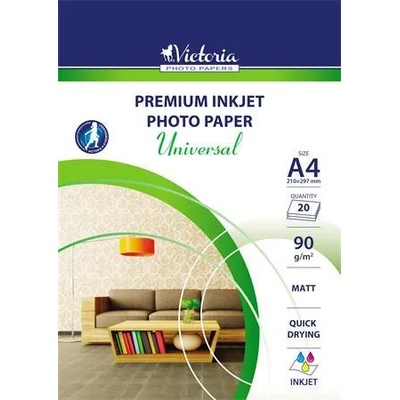 Victoria Фотохартия, мастиленоструйна, A4, 90 g, матова, VICTORIA PAPER "Universal" IJPM100-A4-20SHEETS (IJPM100-A4-20SHEETS)