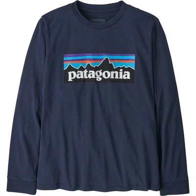 Patagonia Детски пуловер Patagonia Kid's L/S P-6 Logo T-Shirt Jumper - New Navy (704-4322-0212)