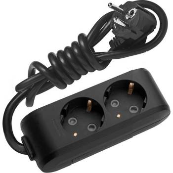 Image 1 of VIKO РАЗКЛОНИТЕЛ 2 ГНЕЗДА ПАНАСОНИК wltb04232bl КАБЕЛ 3м ЧЕРЕН (wltb04232bl)