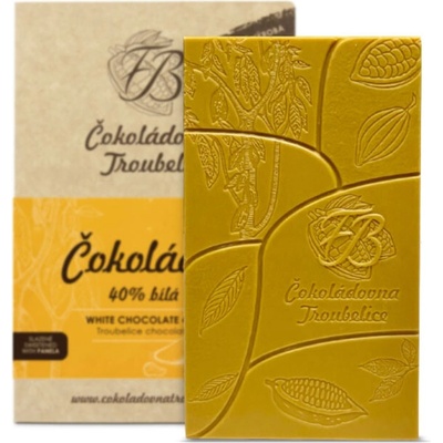Čokoládovna Troubelice bílá 40% zlaté mléko 45 g