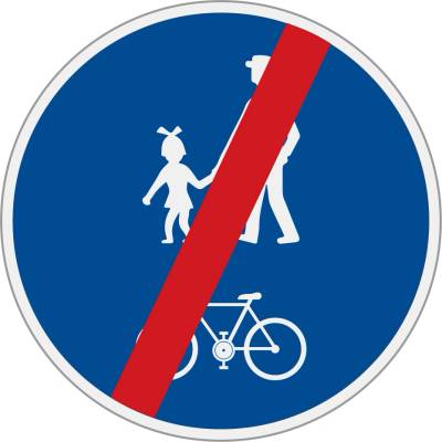 Dopravní značka C9b Konec stezky pro chodce a cyklisty společné