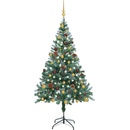 zahrada-XL Námrazou pokrytý vánoční stromek LED a sada koulí šišky 150 cm