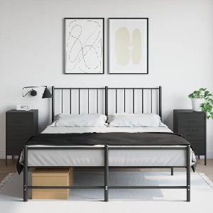 vidaXL Нощни шкафчета, 2 бр, черно, 36x39x68 см, стомана (843079)