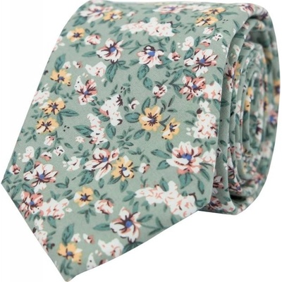 Bubibubi kravata Sage Garden s kvietkami zelená