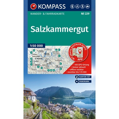 Salzkammergut, Solná komora, set 2 map (Kompass, 229) - turistická mapa