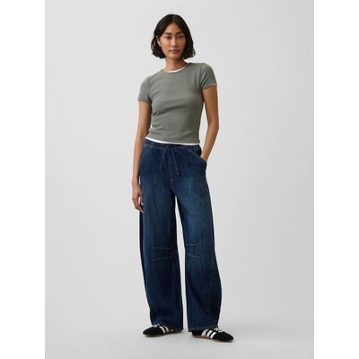 GAP Džíny Mid Rise Easy Horseshoe Tmavě modrá