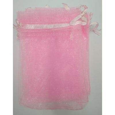 Dárkový sáček organza 7,5x10cm světle růžový