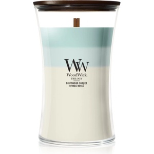 WoodWick Trilogy Driftwood Shores ароматна свещ с дървен фитил 610 гр