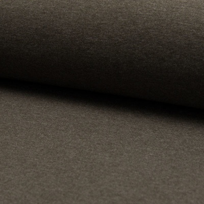 Náplet hladký RIB 1/1, tmavo hnedá melanž, š.70