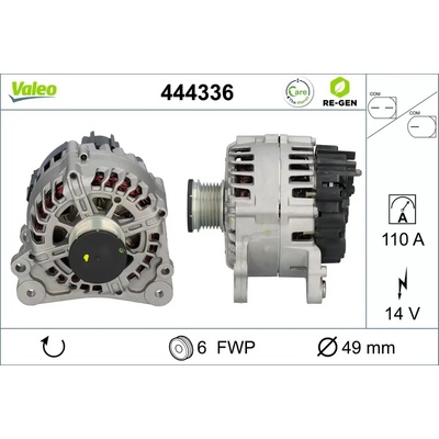 VALEO Alternátor VALEO RE-GEN REMANUFACTURED VA 444336
