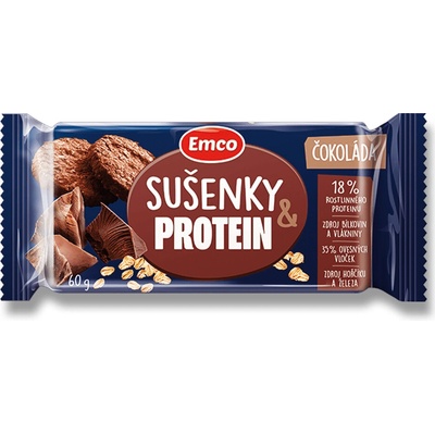 Emco Sušenky a Protein - ovesné sušenky - čokoláda, 60 g