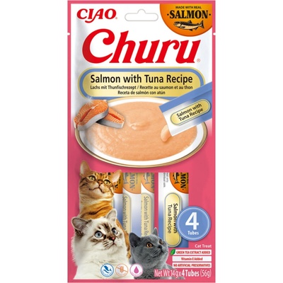 INABA CAT CHURU Сьомга с риба тон 4x14g
