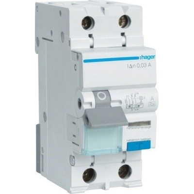 Hager Polo Zvyškový istič 1+N 10A C 0,03A AC ADC960D