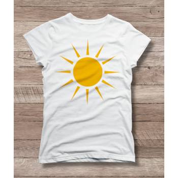 Мъжка тениска 'Слънце с лъчи' - бял, l