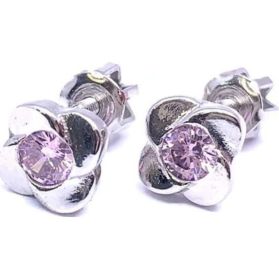 Jan Kos jewellery zlaté náušnice s růžovým kamenem 31507632