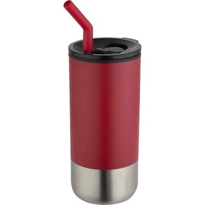 Grayson termohrnek s tepelnou izolací a brčkem 480 ml Červená
