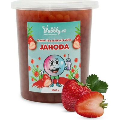 Bubbly.cz Domácí Bubble Tea Práskací kuličky jahoda 1 kg