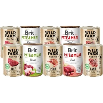 Brit PATE & MEAT + WILD FARM Пастет с различни вкусове 10x400г