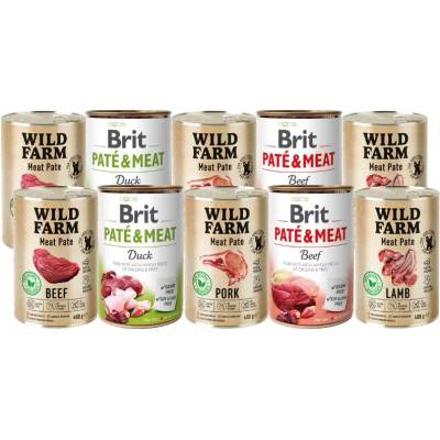 Brit PATE & MEAT + WILD FARM Пастет с различни вкусове 10x400г