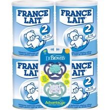 France Lait 2 + Dr.Browns zubná kefka 4 x 400 g