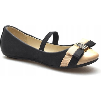 Detské balerínky TL60K čierna béžová