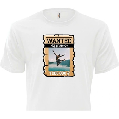 FOTOpošta tričko s fotkou rámik Wanted vlastný text