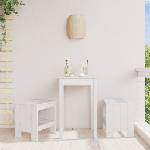 vidaXL Градински табуретки 2 бр бели 40x36x45 см борово дърво масив (825339)