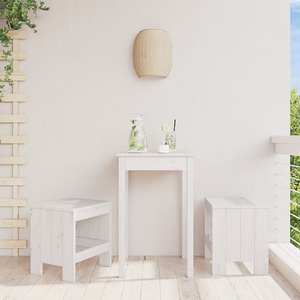 vidaXL Градински табуретки 2 бр бели 40x36x45 см борово дърво масив (825339)
