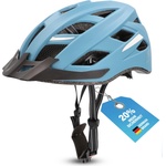 Fischer adult bicycle helmet, cycling helmet, city helmet Urban Plus Chicago, L/XL, 58-61 cm, blue, with integrated LED rear light - 50634: FISCHER (50634:FISCHER)