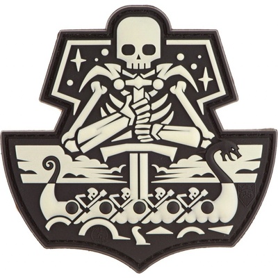 JTG Nášivka gumová JTG Ghost Ship Skull Rubber Patch, Glow