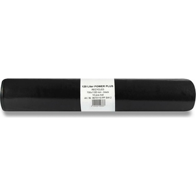 Power Plus barevné pytle na odpadky 120 l 10 ks 70 µm černé