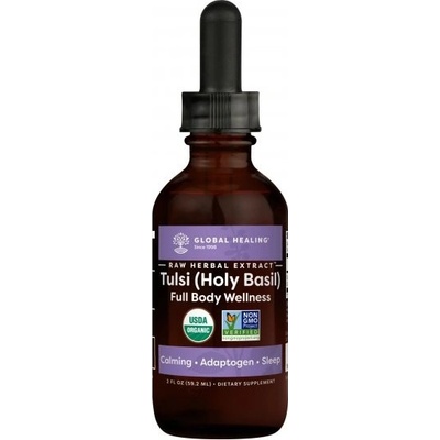 Global Healing RAW extrakt z bazalky posvätnej TULSI, 59,2 ml