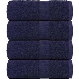 vidaXL Кърпи за пране FROGN 4 бр. тъмносини 30x30 см 360 г/м2 (136777)