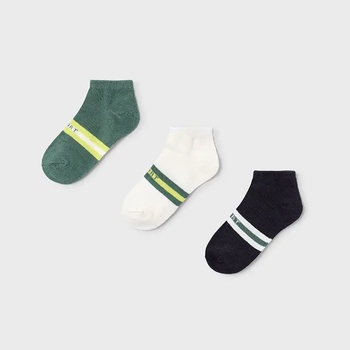 Mayoral Комплект 3чифта чорапи Зелен, черен и бял за момче Mayoral
