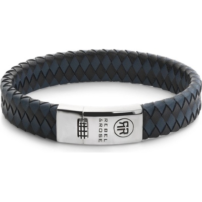 Rebel & Rose RR-L0177-S-L náramek Braided Flat 925 Black & Blue